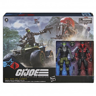 G.I. Joe Classified Series #218, Snake Eyes & Varmint ATV Vs. Stealth Viper & Cobra Stealth Flight Pod (Trubble Bubble)