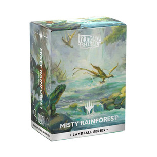 Dragon Shield Standard Sleeves 100pk Matte Dual Art – Misty Rainforest (MTG Landfall Series)