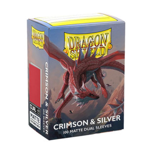 Dragon Shield Standard Sleeves 100pc Matte Dual Crimson & Silver