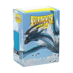 Dragon Shield Standard Sleeves 100pc Matte Dual Sky Blue & Silver