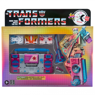 Transformers Jem and the Holograms Autobot Blaster & KP Glit, KP Sundor, and KP Rosanna