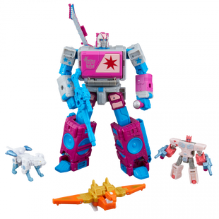 Transformers Jem and the Holograms Autobot Blaster & KP Glit, KP Sundor, and KP Rosanna