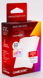 Gamegenic Board Game Card Sleeves - CATAN English Clear Matte (56mm x 82mm) - 60pk