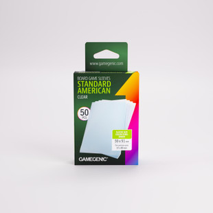 Gamegenic Board Game Card Sleeves - Standard American Clear (59mm x 91mm) - 50pk