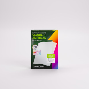 Gamegenic Board Game Card Sleeves - Standard American Clear Matte (59mm x 91mm) - 50pk