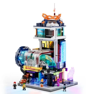 Lumibricks: Cyberpunk Neoncity - Floating Train Station