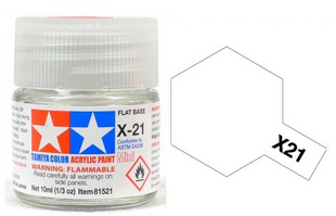 Tamiya Acrylic Paint 10ml - X-21 Flat Base