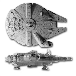 Star Wars Silver Plated Coin Set in Millennium Falcon Case Star Wars Silver Plated Coin Set in Millennium Falcon Case