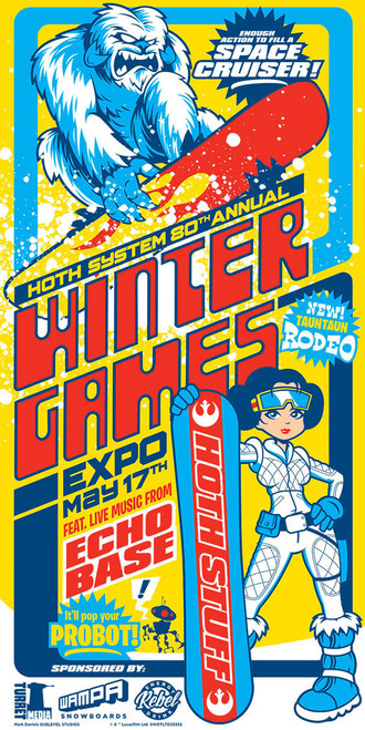 Star Wars Silk Screen Print - Hoth Winter Games by Mark Daniels Star Wars Silk Screen Print - Hoth Winter Games by Mark Daniels