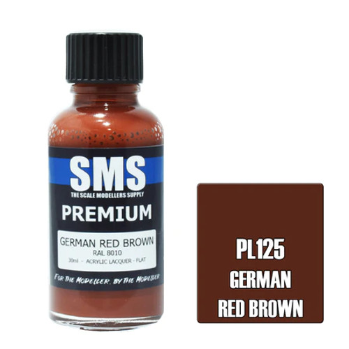 SMS Premium Acrylic Lacquer 30ml - German Red Brown SMS Premium Acrylic Lacquer 30ml - German Red Brown