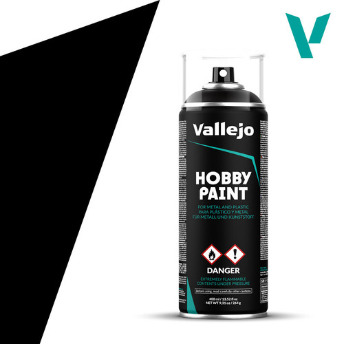 Vallejo Aerosol 28012 - Black Primer 400ml Vallejo Aerosol 28012 - Black Primer 400ml