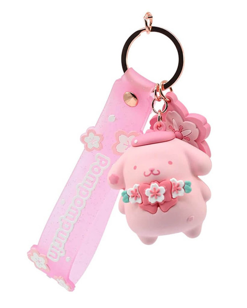 Hello Kitty and Friends Keychain w/hand strap Sakura Collection - Pompompurin Hello Kitty and Friends Keychain w/hand strap Sakura Collection - Pompompurin