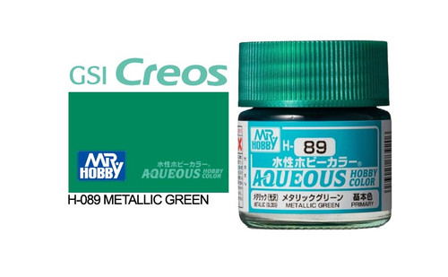 Mr Hobby Aqueous H089 Metallic Gloss Green 10ml