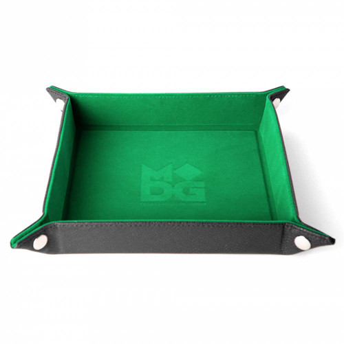 MDG - Fold Up Velvet Dice Tray w/ PU Leather Backing Green MDG - Fold Up Velvet Dice Tray w/ PU Leather Backing Green