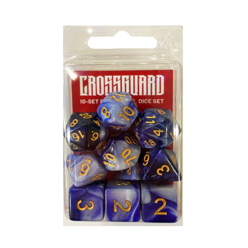 Crossguard Colour Mix Polyhedral 10-Dice Set V08 - Purple/Ivory