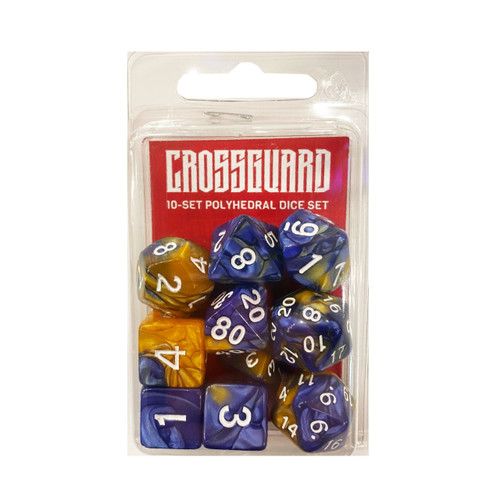 Crossguard Colour Mix Polyhedral 10-Dice Set V17 - Purple/Amber Crossguard Colour Mix Polyhedral 10-Dice Set V17 - Purple/Amber