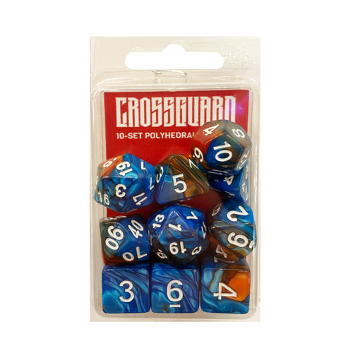 Crossguard Colour Mix Polyhedral 10-Dice Set V19 - Blue/Copper Crossguard Colour Mix Polyhedral 10-Dice Set V19 - Blue/Copper