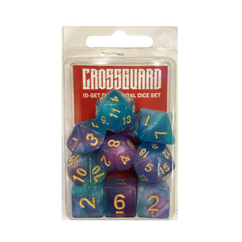 Crossguard Galaxy Polyhedral 10-Dice Set GG02 - Sky/Purple