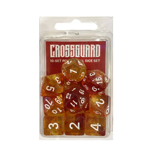 Crossguard Galaxy Polyhedral 10-Dice Set GG14 - Gold/Red Crossguard Galaxy Polyhedral 10-Dice Set GG14 - Gold/Red