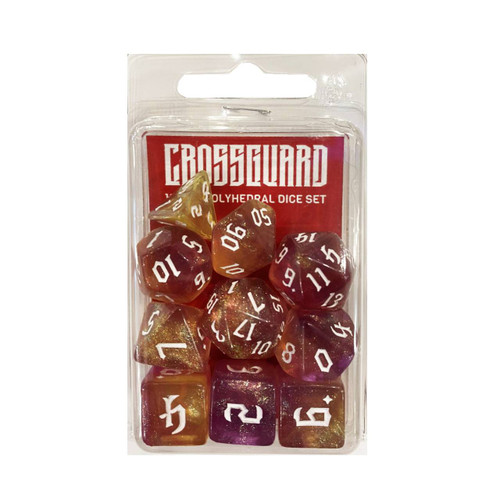 Crossguard Galaxy Polyhedral 10-Dice Set GGX01 - Gold/Mauve