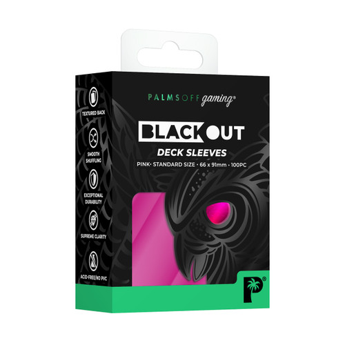 Palms Off Blackout Deck Sleeves Standard Size 100pk - Pink Palms Off Blackout Deck Sleeves Standard Size 100pk - Pink