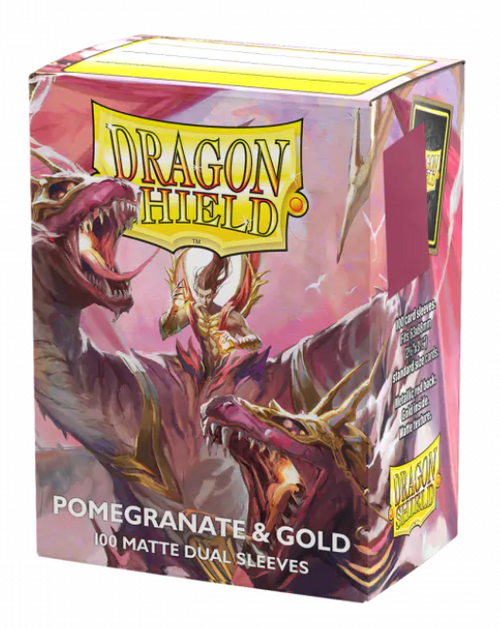 Dragon Shield Sleeves Standard Size 100pk - Matte DUAL Anniversary Edition Pomegranate/Gold