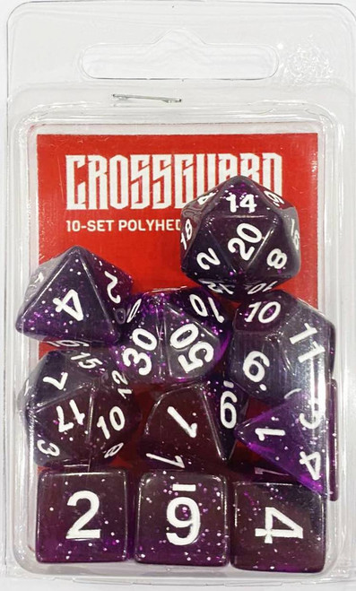 Crossguard Glitter Polyhedral 10-Dice Set TG16 - Violet