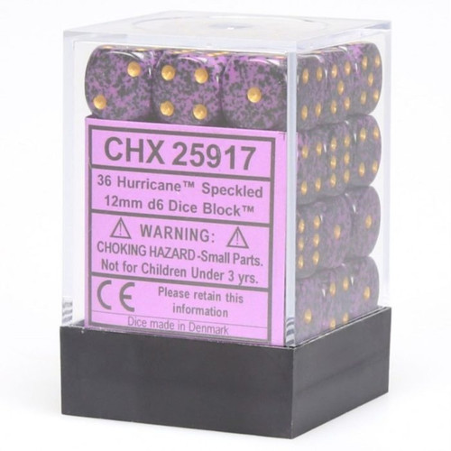 Chessex - Speckled D6 12mm Dice Block 36-Dice Set - Hurricane