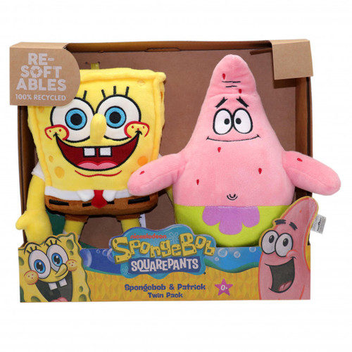 Resoftables Medium Twin Pack Plush - Spongebob & Patrick Resoftables Medium Twin Pack Plush - Spongebob & Patrick
