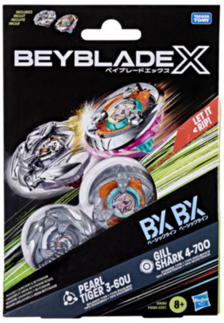 Beyblade X Gill Shark 4-70O & Pearl Tiger 3-60U Dual Pack Set