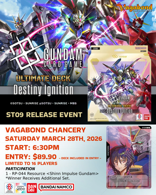 Gundam Card Game ST09 Release Event Saturday, 28th March - 6:30PM (CHANCERY)
