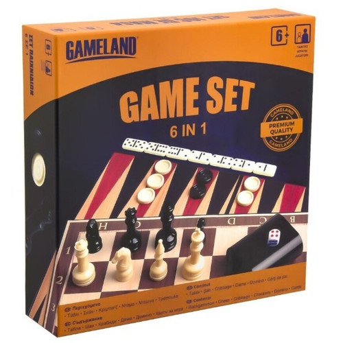 Gameland 6 In 1 Traditional Game Set