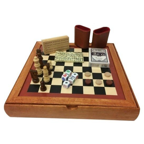 Gameland Deluxe 7 in 1 Wooden Game Set