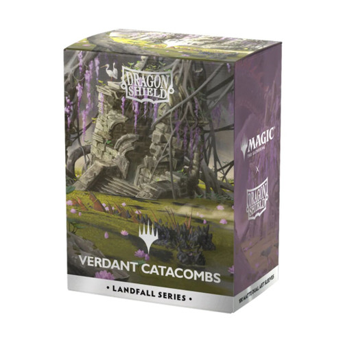 Dragon Shield Standard Sleeves 100pk Matte Dual Art – Verdant Catacomb (MTG Landfall Series)