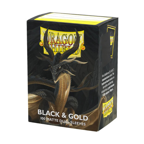 Dragon Shield Standard Sleeves 100pc Matte Dual - Black & Gold