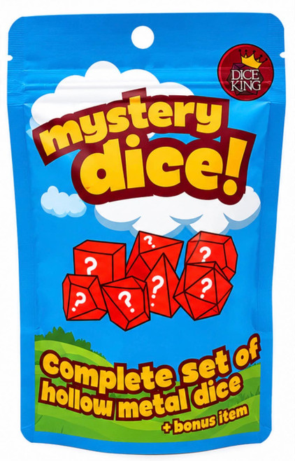 Dice King Complete Set of Hollow Metal Dice  + Bonus Item
