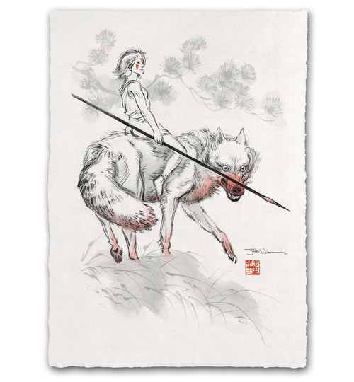 Ukiyo-e Heroes: Giclee Print by Jed Henry - Wolf Girl