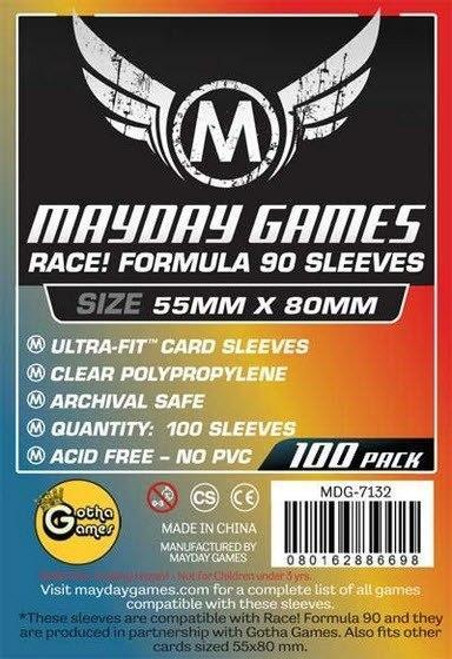 Mayday Games Race! Formula 90 Card Sleeves (100) 55mm x 80mm Mayday Games Race! Formula 90 Card Sleeves (100) 55mm x 80mm