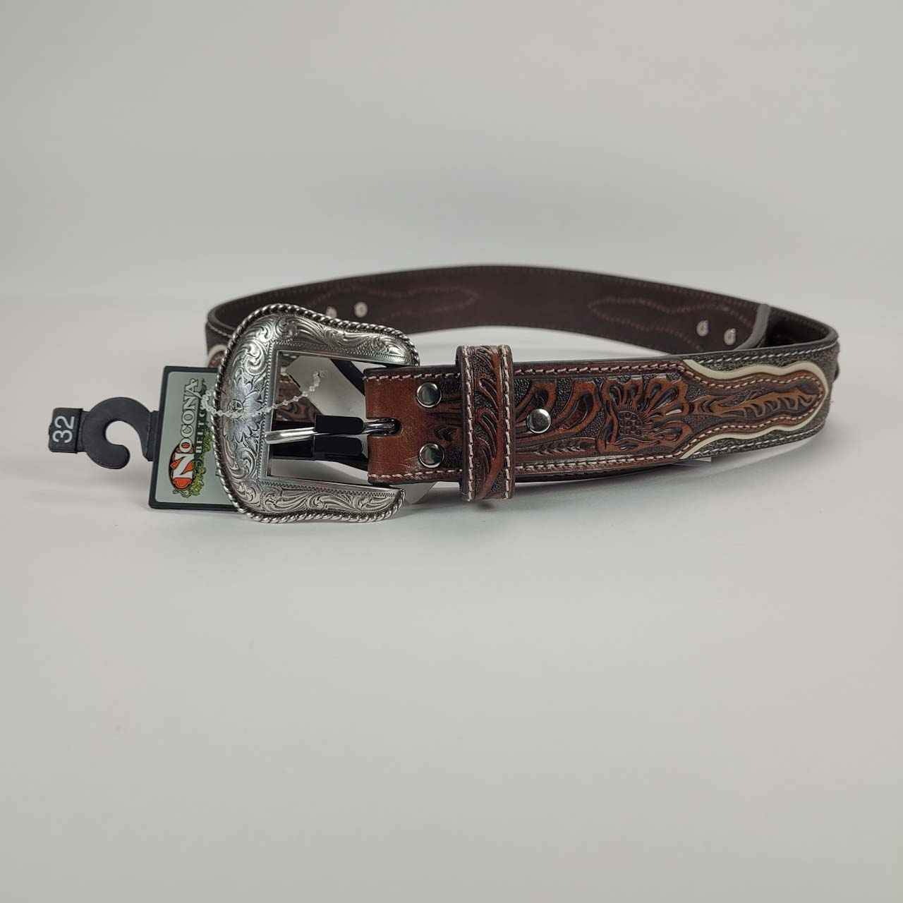 Buy Brown Western Braided Belt For Men, Silver Buckle