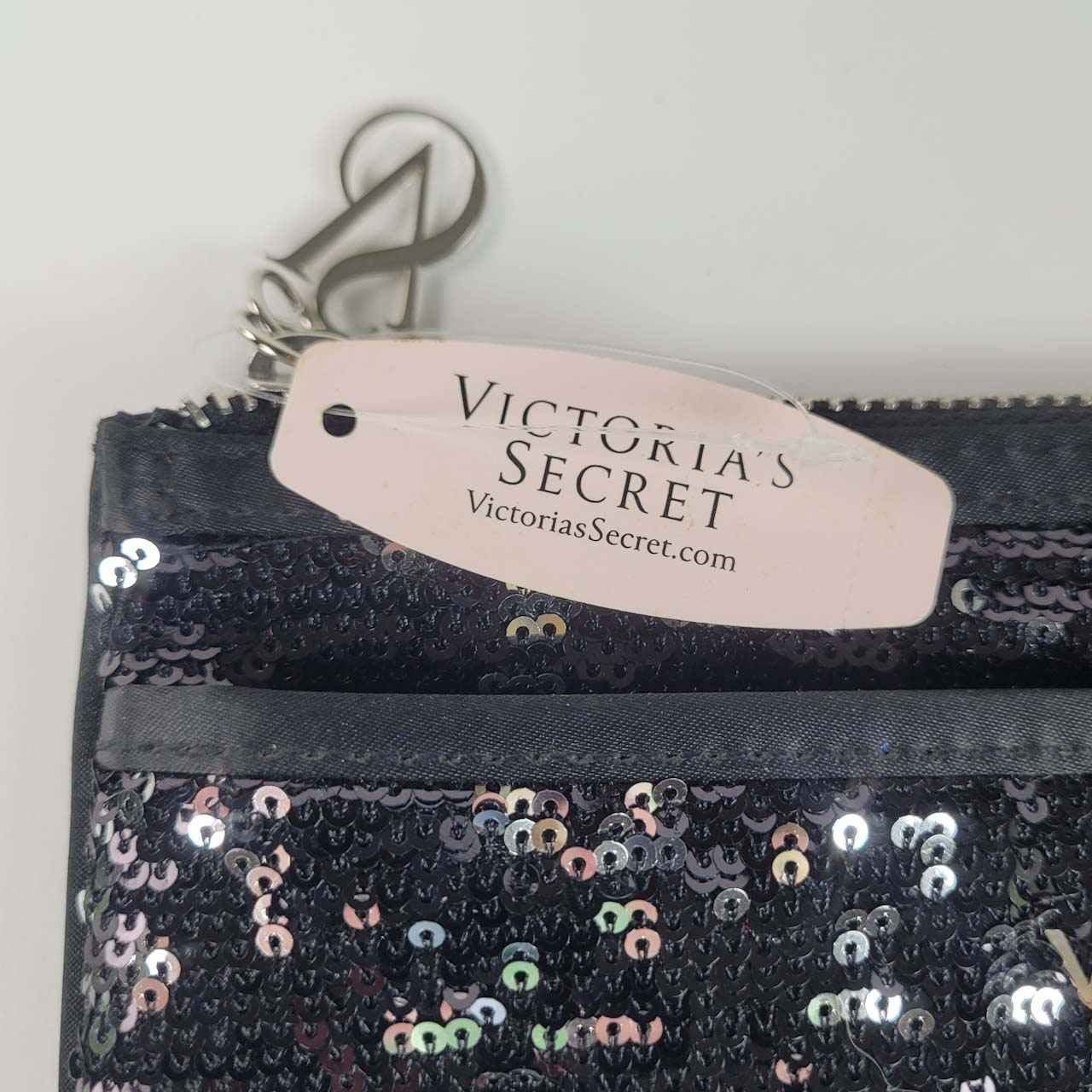 Victoria's Secret - Sequined Clutch Purse - Black & Silver - NEW