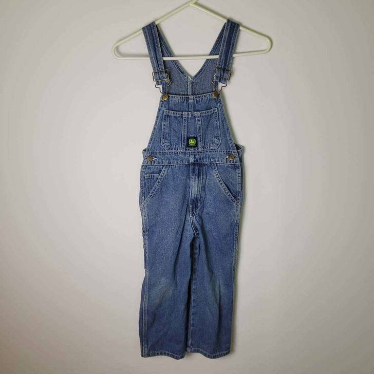 John Deere Overalls - Kids Size 5 Regular - Medium Wash Blue Denim - Unisex  