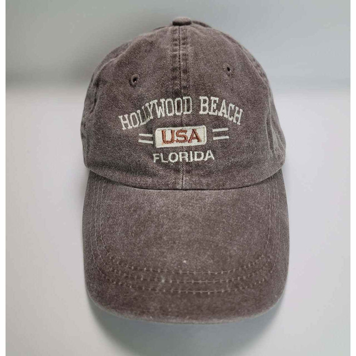 Hollywood Beach, FL Cap Hat - South Athletics - Souvenir Cap - Brown  - Adjustable - Unisex