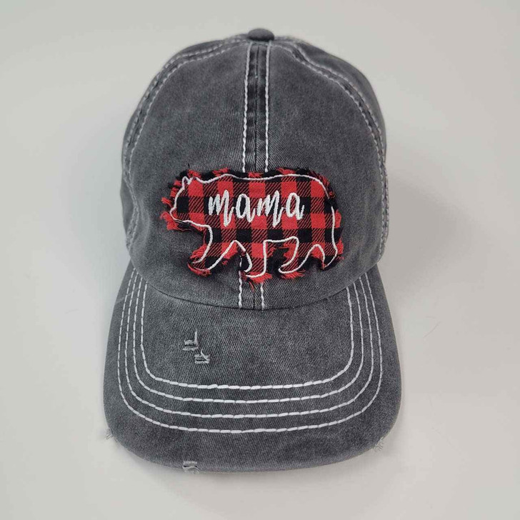 Mama Bear Cap - Distressed Gray - Adorable!