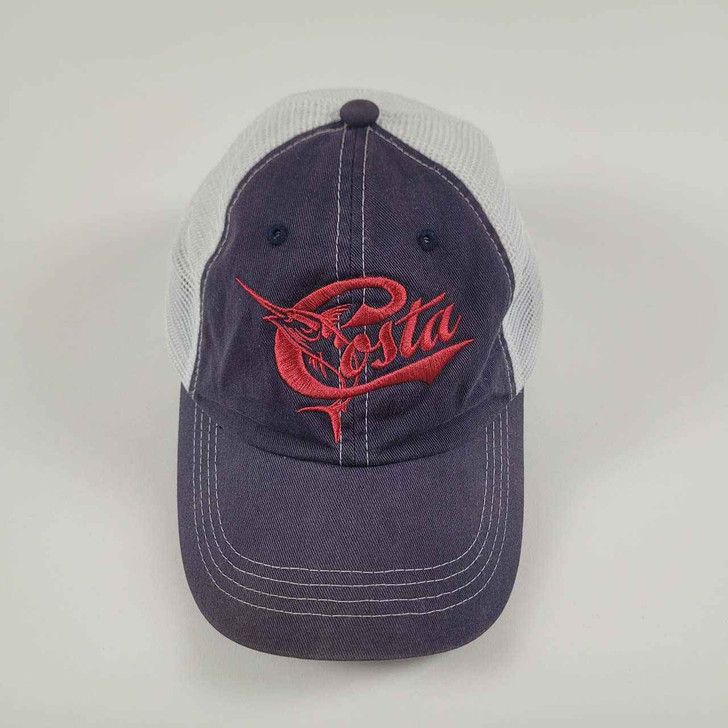 Cap - Costa - Navy Blue Embroidered Front - White Mesh Back - Unisex