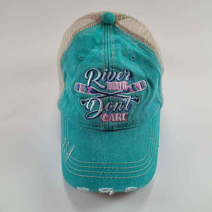 Cap - River Hair Don't Care - Distressed - Mesh Back -  Adjustable