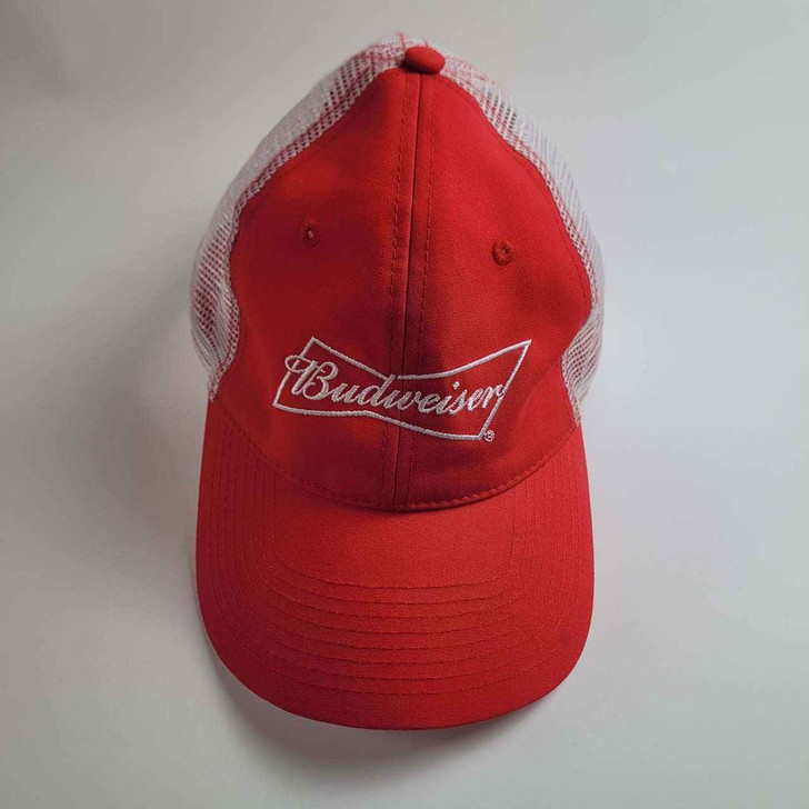 Cap - Budweiser - Red - White Mesh Back - Embroidered - NEW
