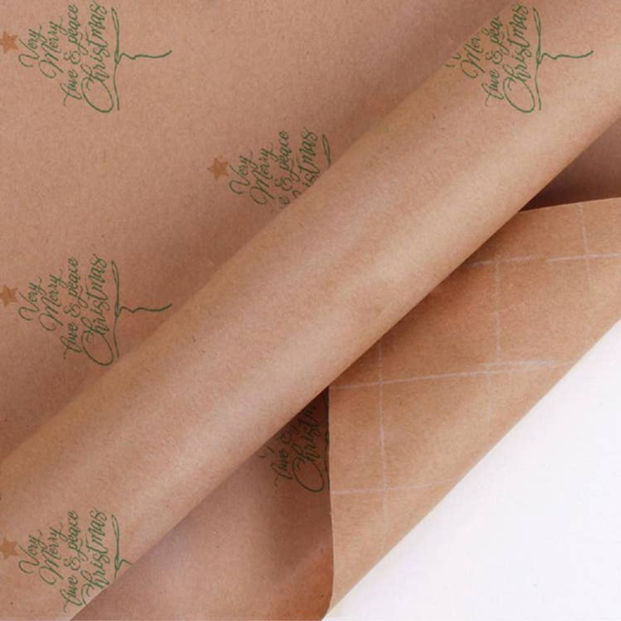 Tree Kraft Wrapping Paper Natural/Green