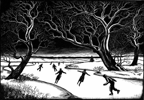 Winter Scene Woodcuts by Fred Geary Notecards