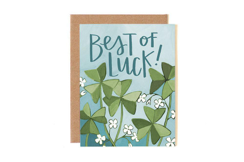 Best of Luck Clover Greeting Card