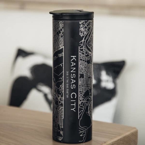 Kansas City Map Tumbler in Matte Black